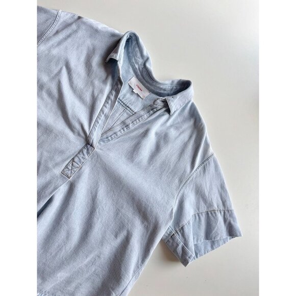 XIRENA Chayse Blue Dove Cotton Denim Cropped Shirt Blouse Top, Size S - Picture 5 of 12